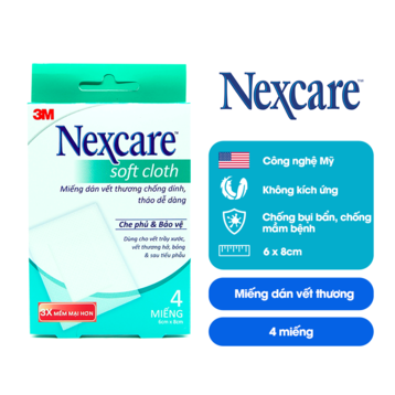 Băng Dán Bảo Vệ Vết Thương Nexcare 3M B300 Vải Mềm 4 Miếng
