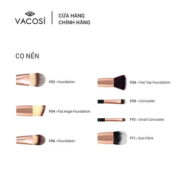 Cọ Tán Nền Vacosi Đầu Bằng F08