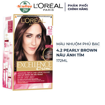 Màu Nhuộm L'Oreal Dưỡng Tóc Phủ Bạc 4.2 Nâu Ánh Tím 172ml