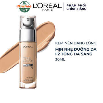 Kem Nền L'Oréal Mịn Nhẹ Dưỡng Da Dạng Lỏng F2 30ml