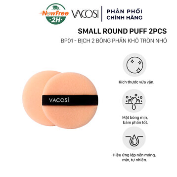 Bông Phấn Khô Vacosi Tròn Nhỏ BP01 (Bịch 2 Cái)