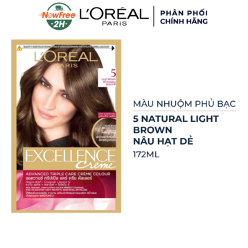 Màu Nhuộm L'Oreal Dưỡng Tóc Phủ Bạc 5 Nâu Hạt Dẻ 172ml