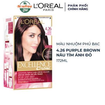Màu Nhuộm L'Oreal Phủ Bạc 4.26 Nâu Tím Ánh Đỏ 172ml