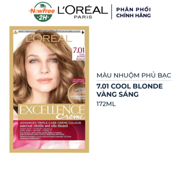 Màu Nhuộm L'Oreal Dưỡng Tóc Phủ Bạc 7.01 Vàng Sáng 172ml