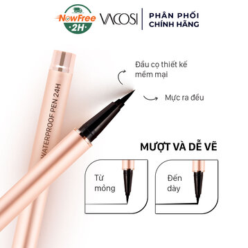 Bút Kẻ Mắt Nước Vacosi Đen Bóng 24h Lâu Trôi 2g