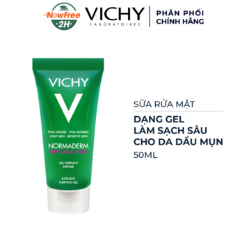 Sữa Rửa Mặt Vichy Dạng Gel Làm Sạch Sâu Da Dầu Mụn 50ml