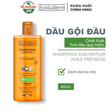 Dầu Gội Evoluderm Cho Tóc Khô Dưỡng Tóc Bóng Mượt 400ml