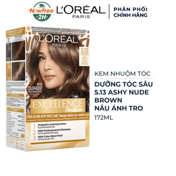 Kem Nhuộm L'Oreal Dưỡng Tóc Sâu 5.13 Nâu Ánh Tro 172ml