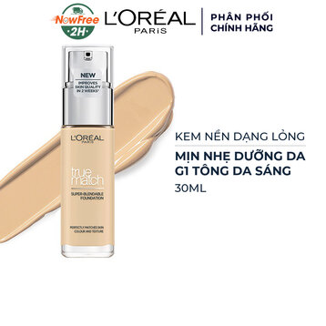 Kem Nền L'Oréal Mịn Nhẹ Dưỡng Da Dạng Lỏng G1 30ml