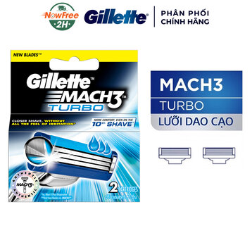 Hộp Lưỡi Dao Cạo Râu Gillette Mach3 Turbo 2 Cái