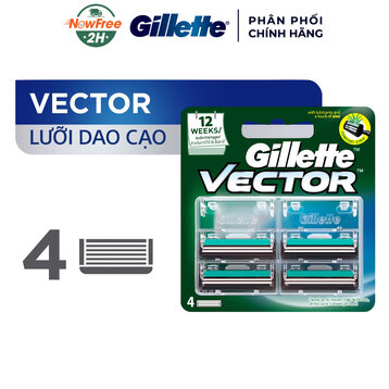 Lưỡi Dao Cạo Râu Gillette Vector Vỉ 4 Cái