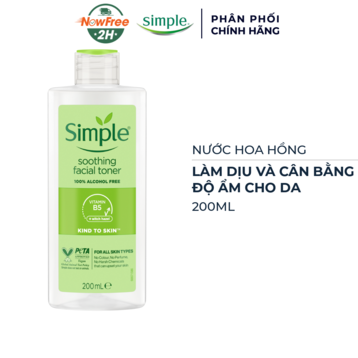 Nước Hoa Hồng Simple Làm Dịu Da &amp; Cấp Ẩm 200ml