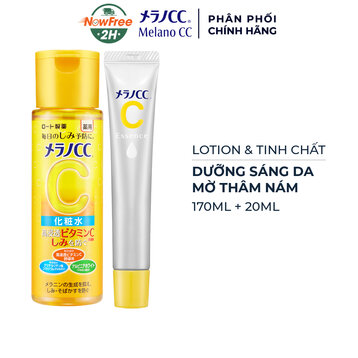 Combo Melano CC Lotion &amp; Tinh Chất Dưỡng Sáng Da Mờ Thâm Nám