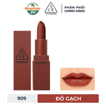 Son Thỏi 3CE Mịn Lì 909 Smoked Rose - Đỏ Gạch 3.5g
