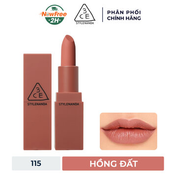 Son Thỏi 3CE Mịn Lì 115 Muss - Hồng Đất 3.5g