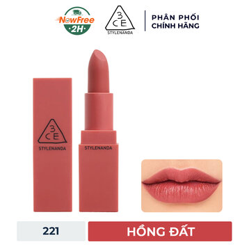 Son Thỏi 3CE Mịn Lì 221 Mellow Flower - Hồng Đất 3.5g