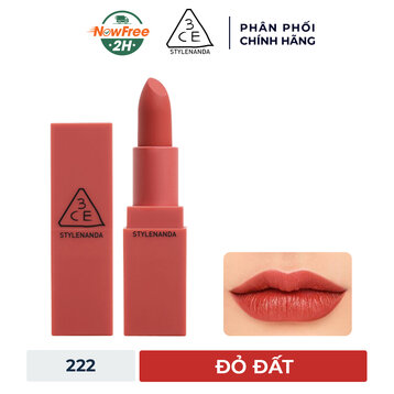 Son Thỏi 3CE Mịn Lì 222 Step And Go - Đỏ Đất 3.5g