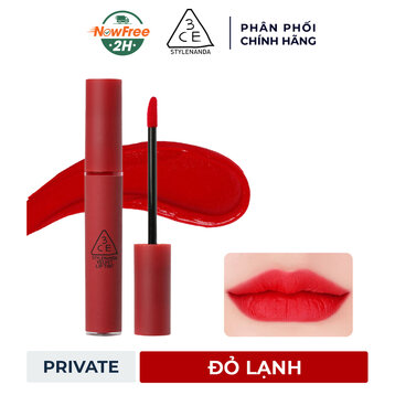 Son Kem Lì 3CE Mịn Màng Như Nhung Private - Đỏ Lạnh 4g