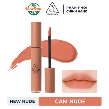 Son Kem Lì 3CE Mịn Như Nhung New Nude - Cam Da 4g