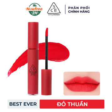 Son Kem Lì 3CE Mịn Như Nhung Best Ever - Đỏ Thuần 4g