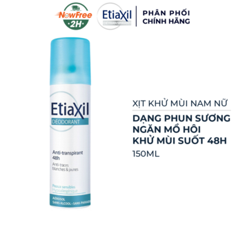 Xịt Khử Mùi EtiaXil Dạng Phun Sương 48H Màu Xanh 150ml