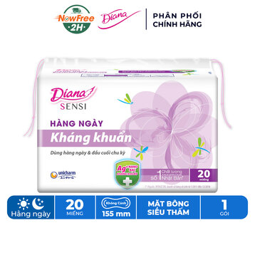 Băng Vệ Sinh Diana Hàng Ngày Sensi Kháng Khuẩn Gói 20 Miếng