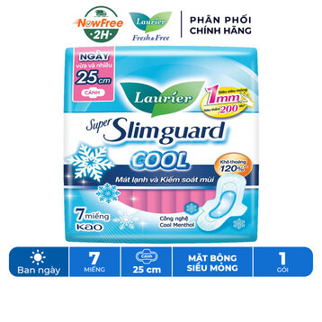 Băng Vệ Sinh Laurier Siêu Mỏng Mát Lạnh 25cm 7M