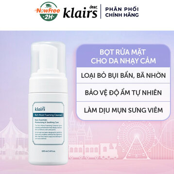 Sữa Rửa Mặt Klairs Dạng Bọt Cho Da Nhạy Cảm 100ml