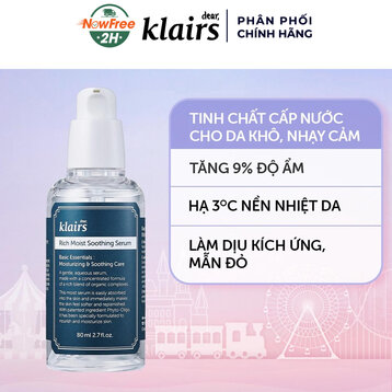 Serum Klairs Cấp Ẩm Cho Da Khô, Nhạy Cảm 80ml