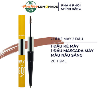 Chì Kẻ Mày Lemonade 2 Đầu Màu Nâu Sáng 2g + 2ml