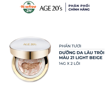 Phấn Tươi AGE 20's Dưỡng Da Lâu Trôi 21 Light Beige 14gx2 Lõi