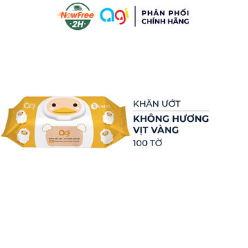 Khăn Ướt AGI Không Hương 100 Tờ (Vịt Vàng)