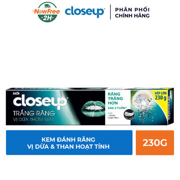 Kem Đánh Răng Closeup Vị Dừa &amp; Than Hoạt Tính 230g