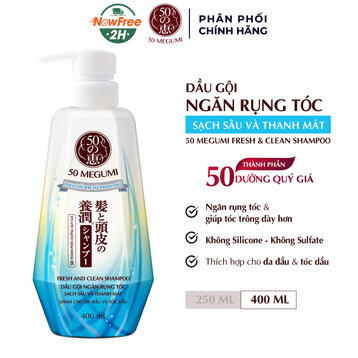 Dầu Gội 50 Megumi Sạch Thoáng &amp; Tươi Mát Tóc 400ml