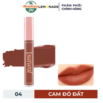 Son Kem Lì Lemonade Màu Cam Đỏ Đất 04 Super Strong 5g