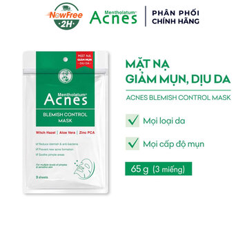 Mặt Nạ Acnes Giảm Mụn, Dịu Da 65g (3 Miếng)