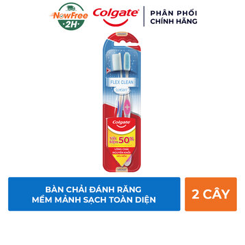 Combo 2 Bàn Chải Đánh Răng Colgate Mềm Mảnh Sạch Toàn Diện