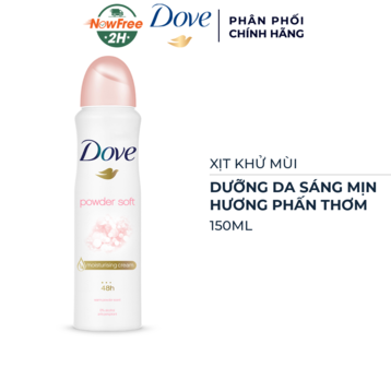 Xịt Khử Mùi Dove Dưỡng Da Sáng Mịn Hương Phấn Thơm 150ml