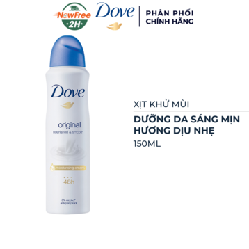 Xịt Khử Mùi Dove Dưỡng Da Sáng Mịn Hương Dịu Nhẹ 150ml