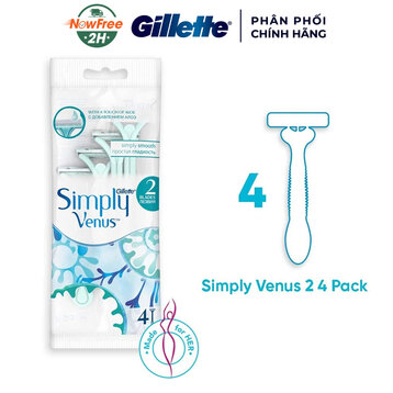 Dao Cạo Cho Nữ Gillette Venus Simply 2 Basic 2 Lưỡi (4 Cây)