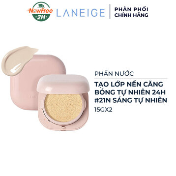 Phấn Nước Laneige Cho Lớp Nền Căng Bóng Tự Nhiên 24H #21N 15gx2