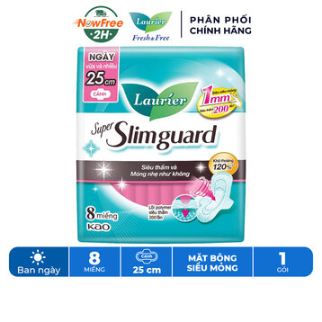 Băng Vệ Sinh Laurier Siêu Mỏng Bảo Vệ 1mm 25cm 8M