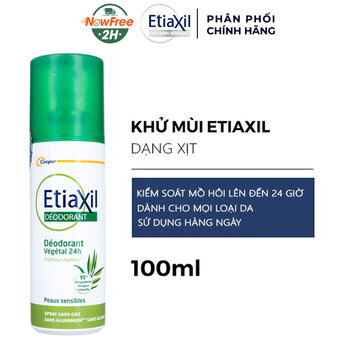 Xịt Khử Mùi EtiaXil Hàng Ngày Chiết Xuất Nha Đam 24H 100ml