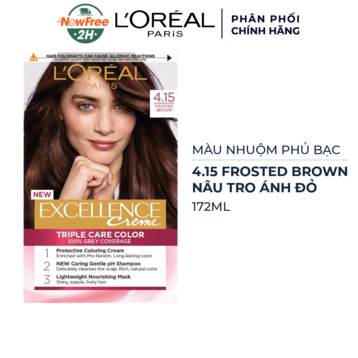 Màu Nhuộm L'Oreal Phủ Bạc 4.15 Nâu Tro Ánh Đỏ 172ml