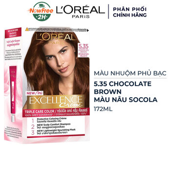 Màu Nhuộm L'Oreal Dưỡng Tóc Phủ Bạc 5.35 Nâu Socola 172ml