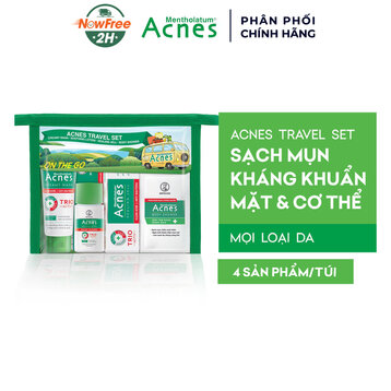 Bộ Sản Phẩm Acnes Chăm Sóc Da Mụn Cho Mặt Và Cơ Thể 4 Món