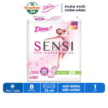 Băng Vệ Sinh Diana Sensi Siêu Mỏng Không Cánh 8 Miếng