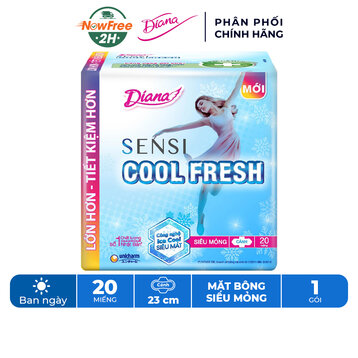Băng Vệ Sinh Diana Cool Fresh Mát Lạnh Siêu Mỏng Cánh 20M