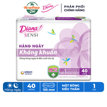Băng Vệ Sinh Diana Hàng Ngày Sensi Kháng Khuẩn Gói 40 Miếng