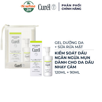 Combo Curél Gel Dưỡng Da &amp; Sữa Rửa Mặt Dành Cho Da Dầu